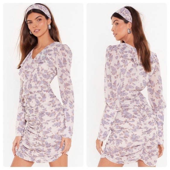 Nasty Gal Plant Stay Away Floral Mini Dress Sz. 10 NWT - Picture 2 of 13